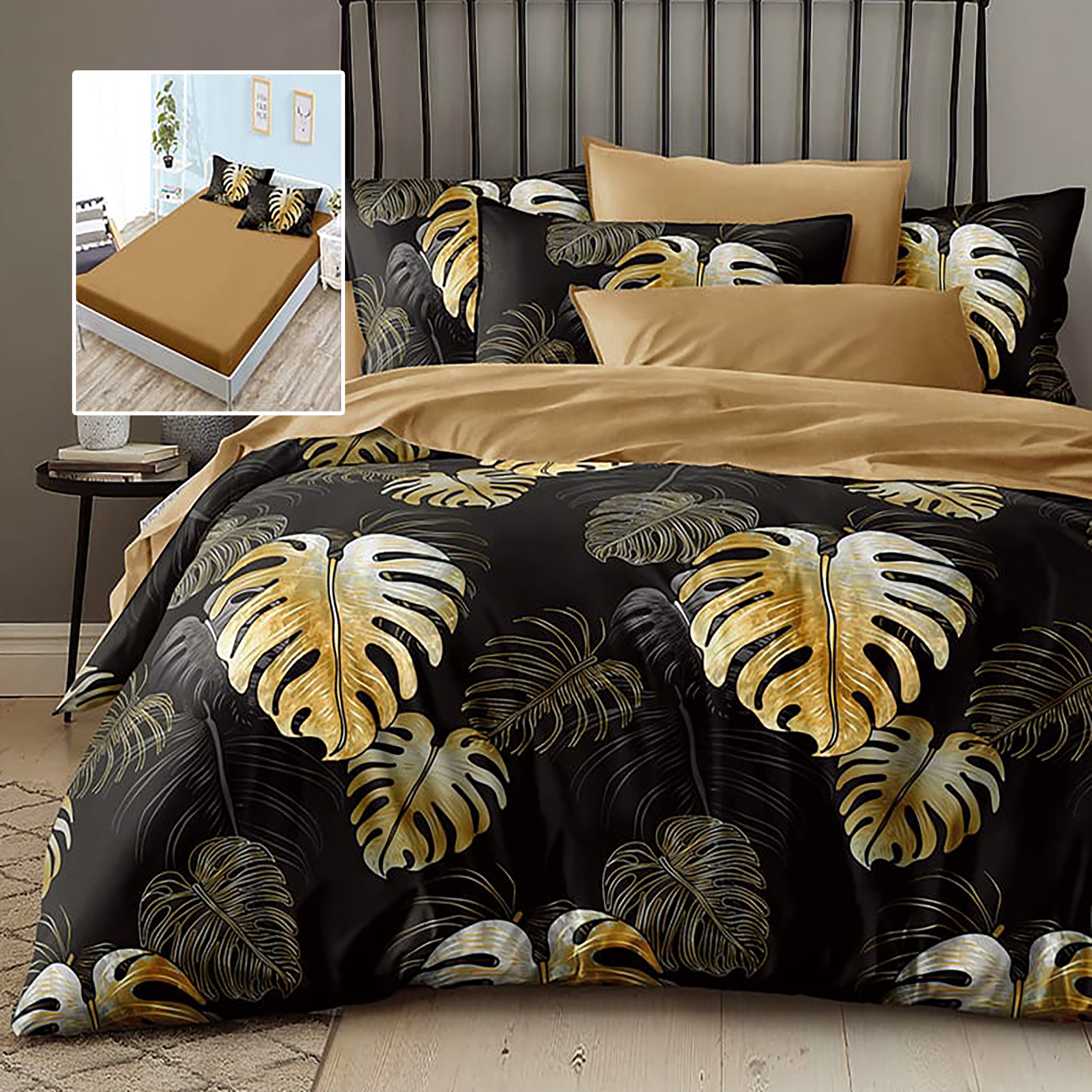 LENJERIE FINET 6 PIESE CU HUSĂ - 160x200 ȘI 180x200 (HF6P235)